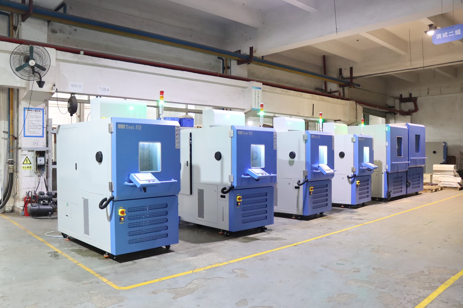 Refrigeration and control assembly of environmental test chambers
